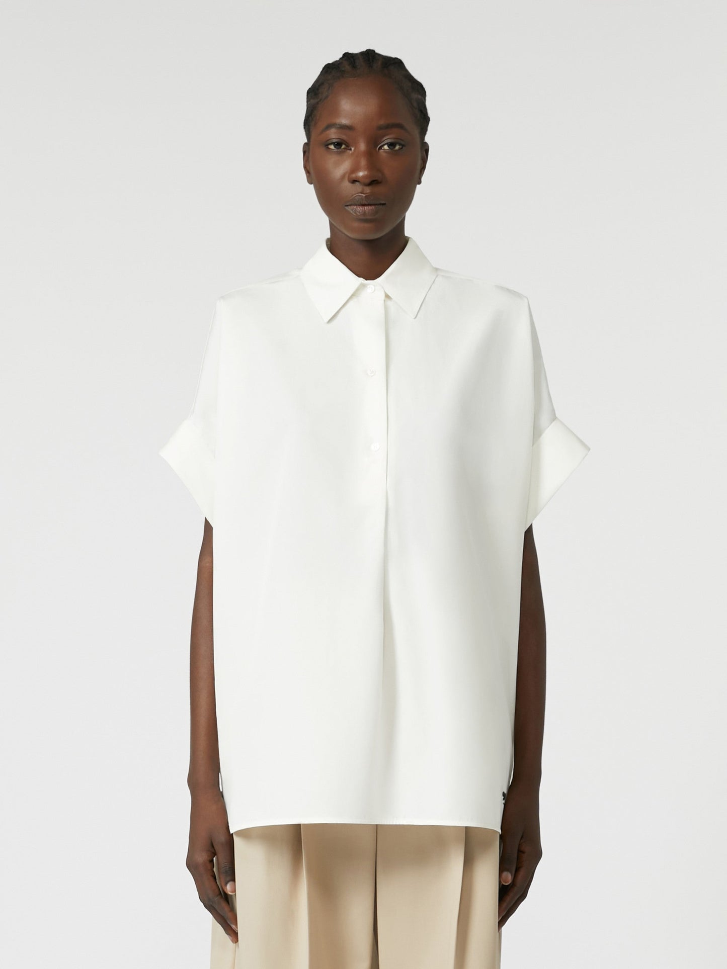 Straight-fit cotton poplin shirt