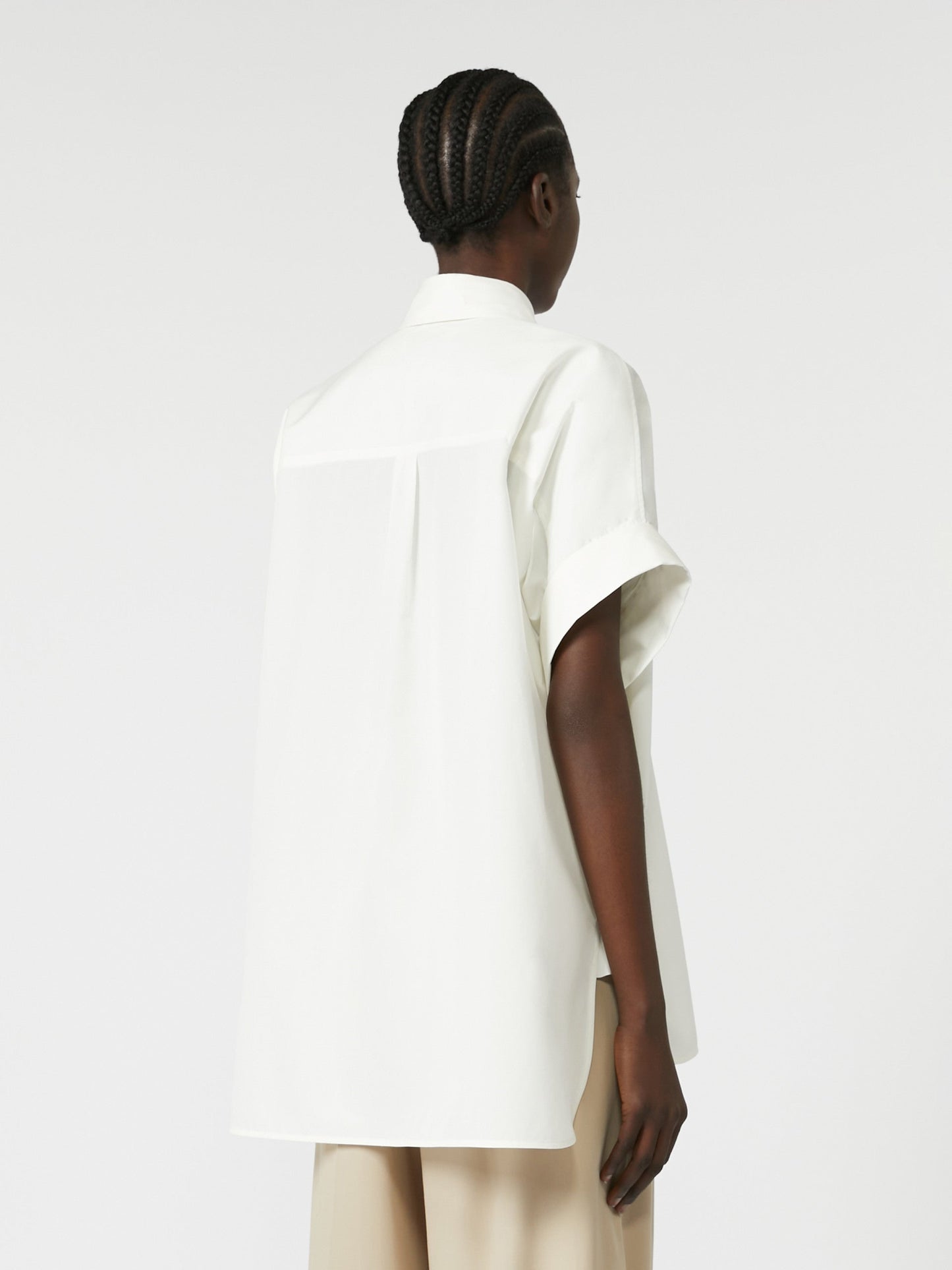 Straight-fit cotton poplin shirt