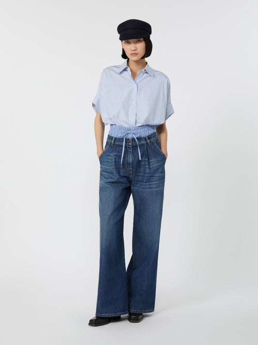 Straight-fit cotton poplin shirt