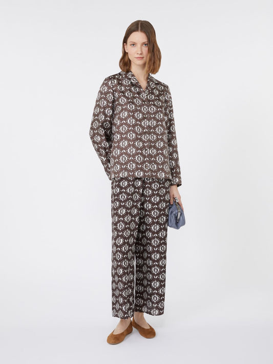 Printed silk pyjama shirt