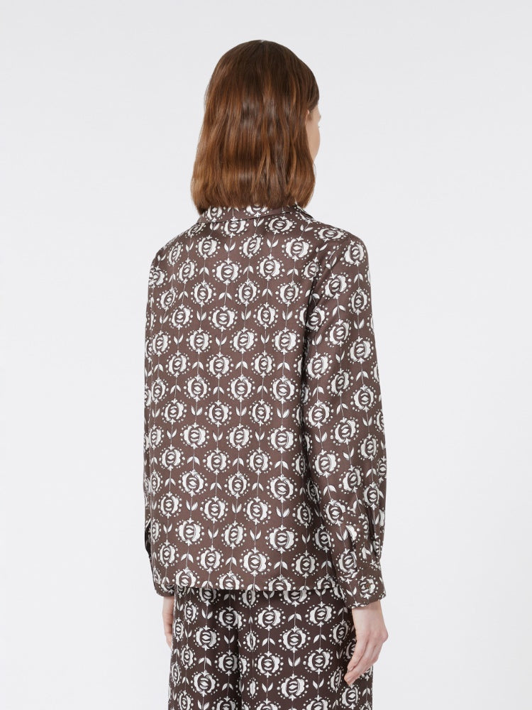 Printed silk pyjama shirt