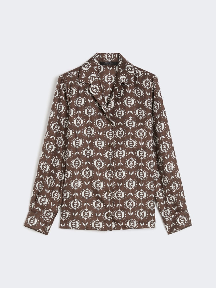 Printed silk pyjama shirt