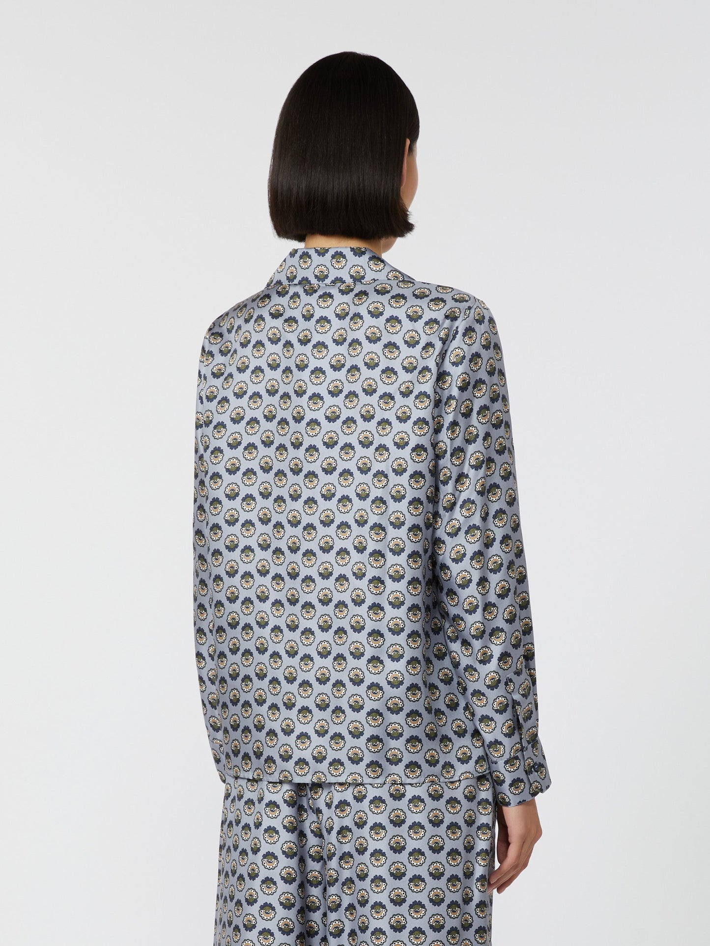 Printed silk pyjama shirt