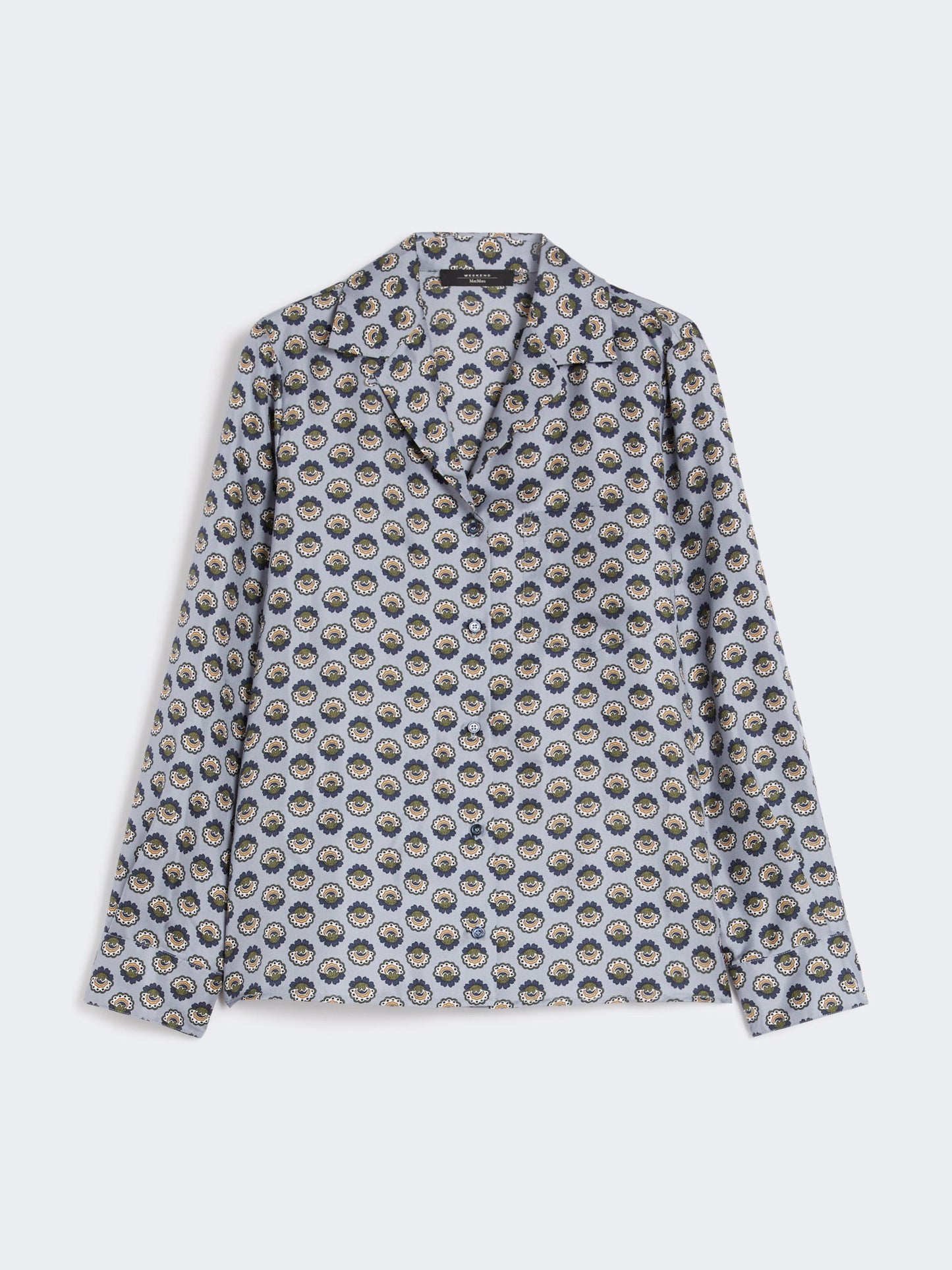 Printed silk pyjama shirt