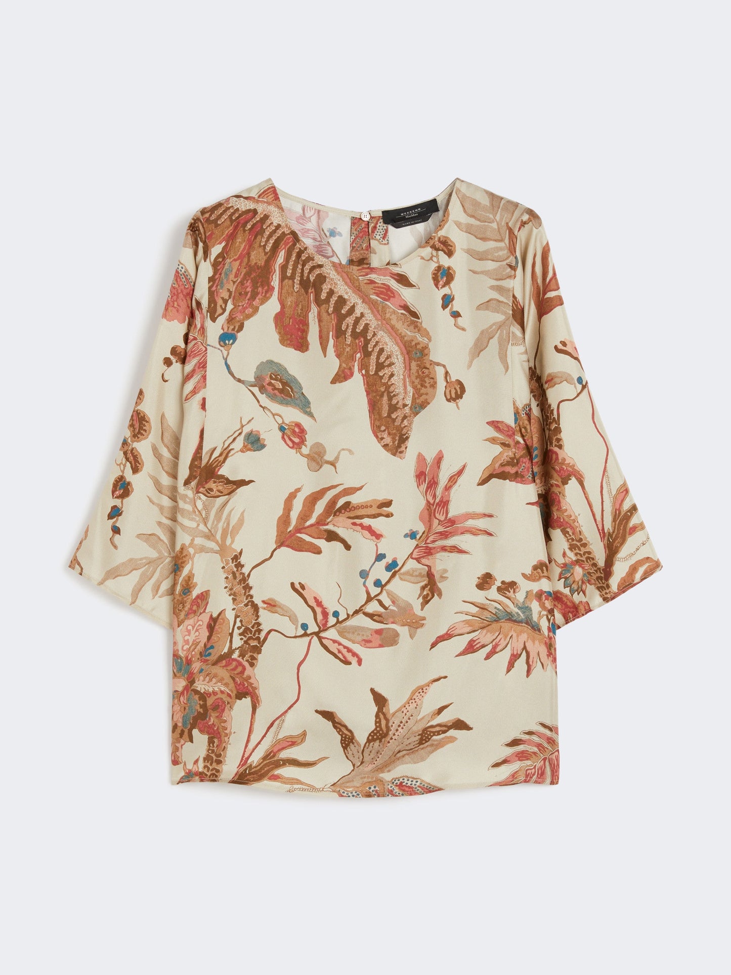 Printed silk twill blouse