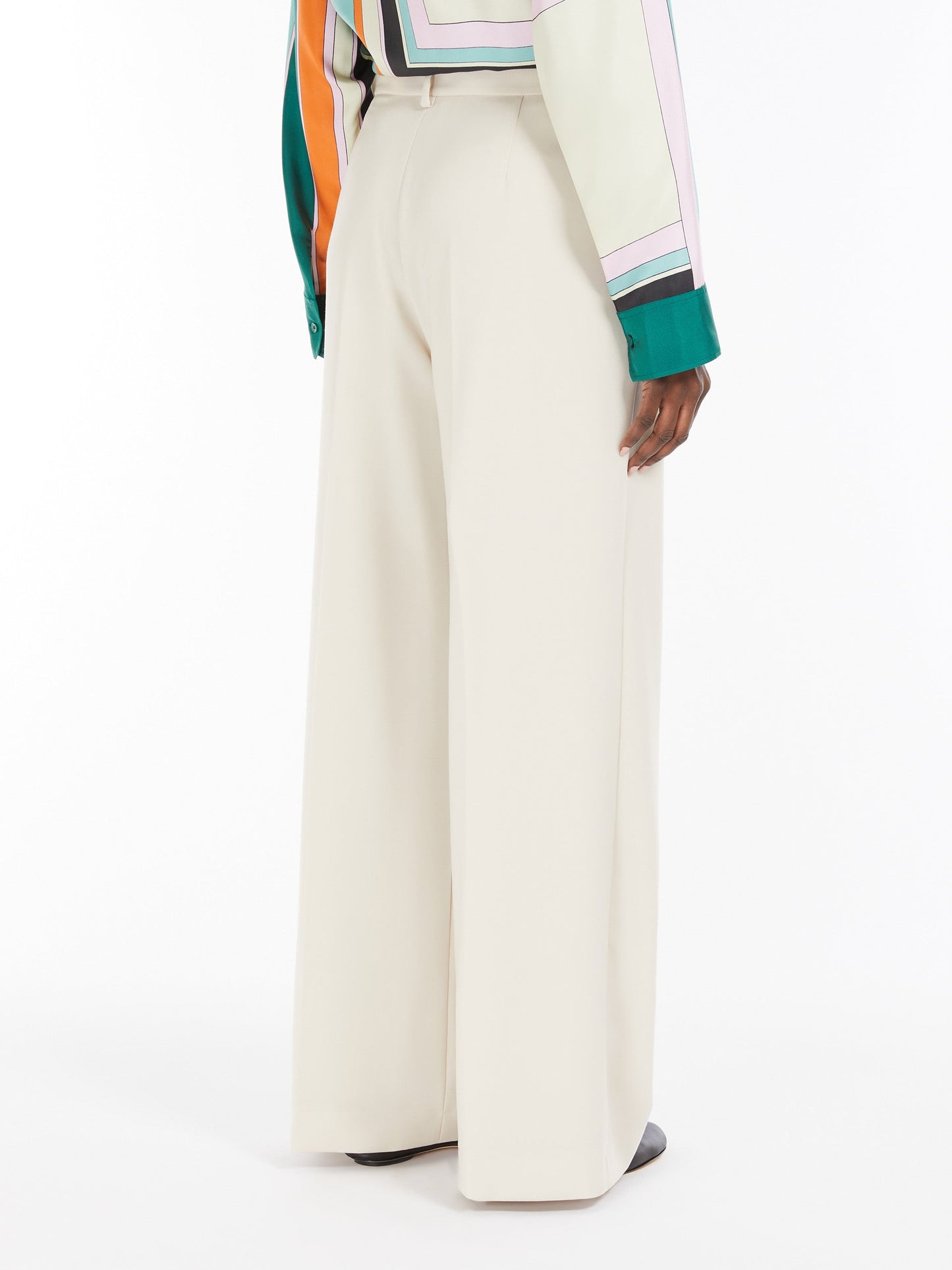 Wool canvas palazzo trousers