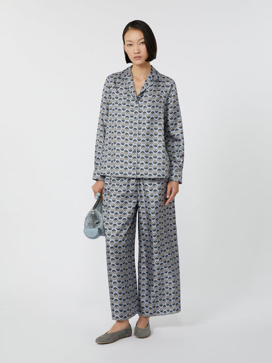Wide-fit silk trousers