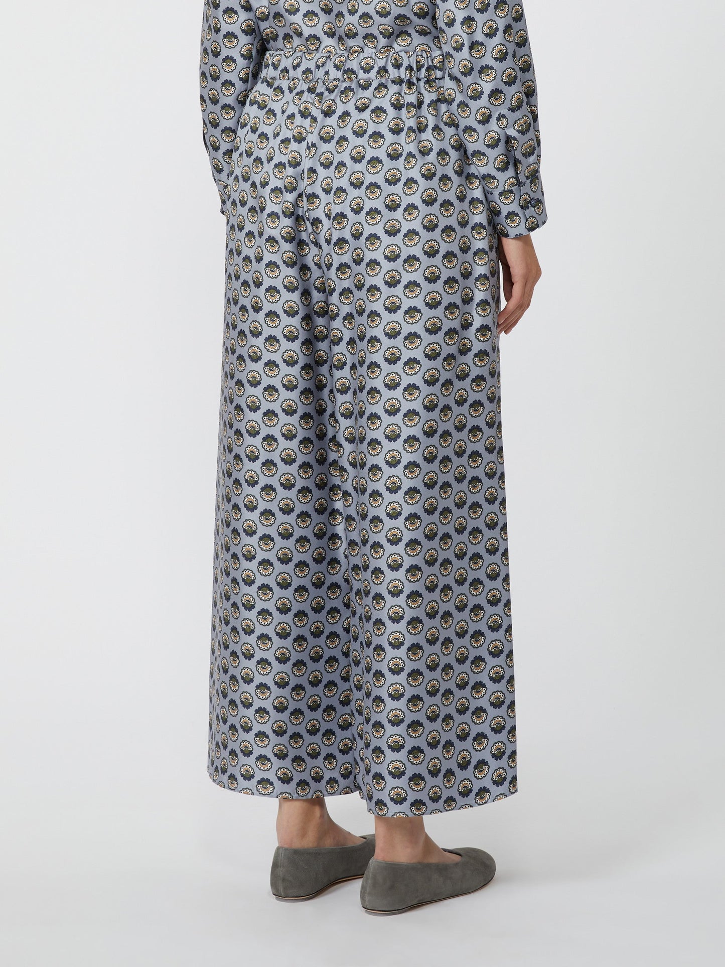 Wide-fit silk trousers