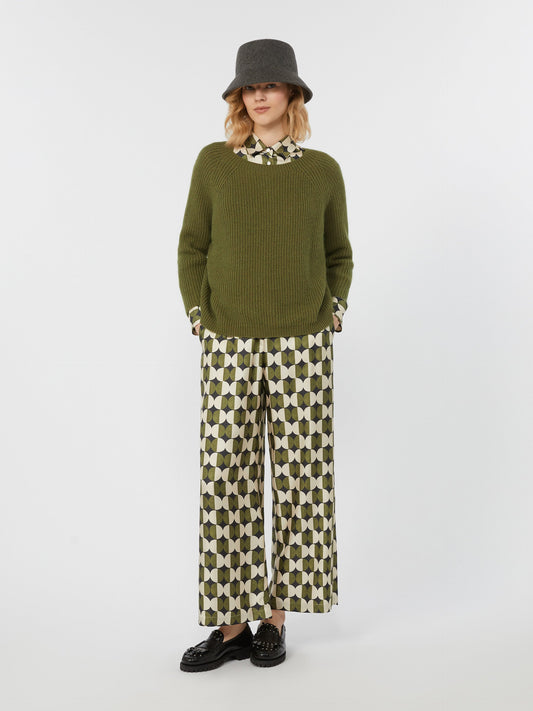 Silk twill trousers