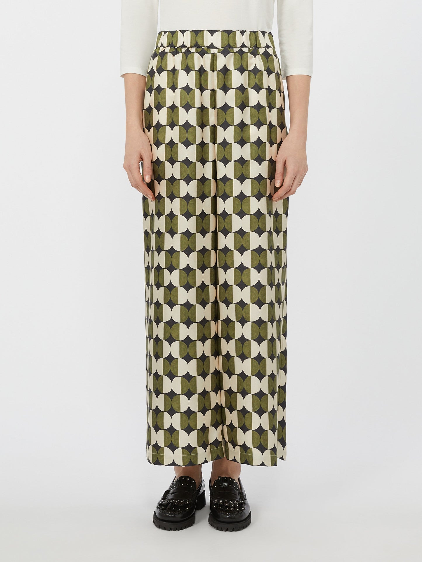 Silk twill trousers