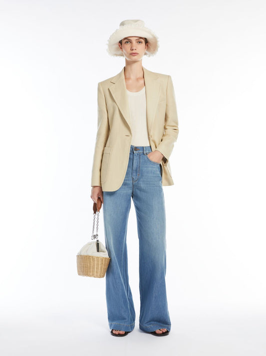 Linen and cotton denim jeans