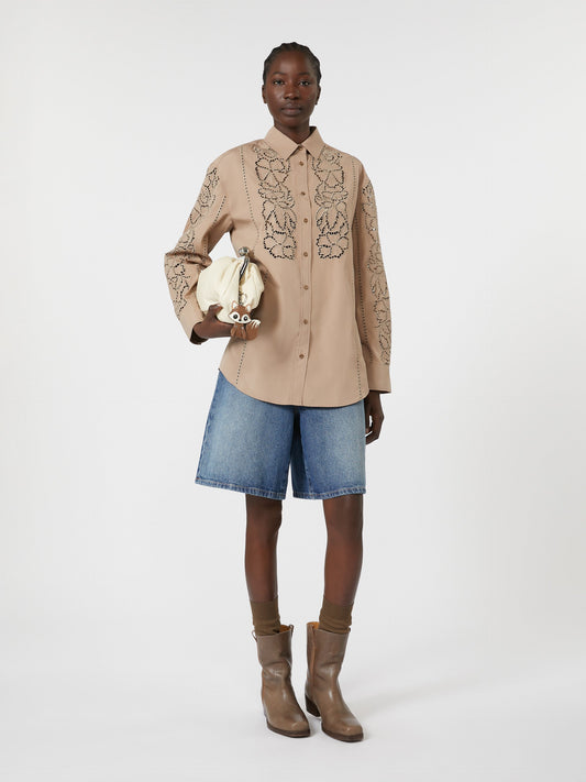 Relaxed-fit embroidered poplin shirt