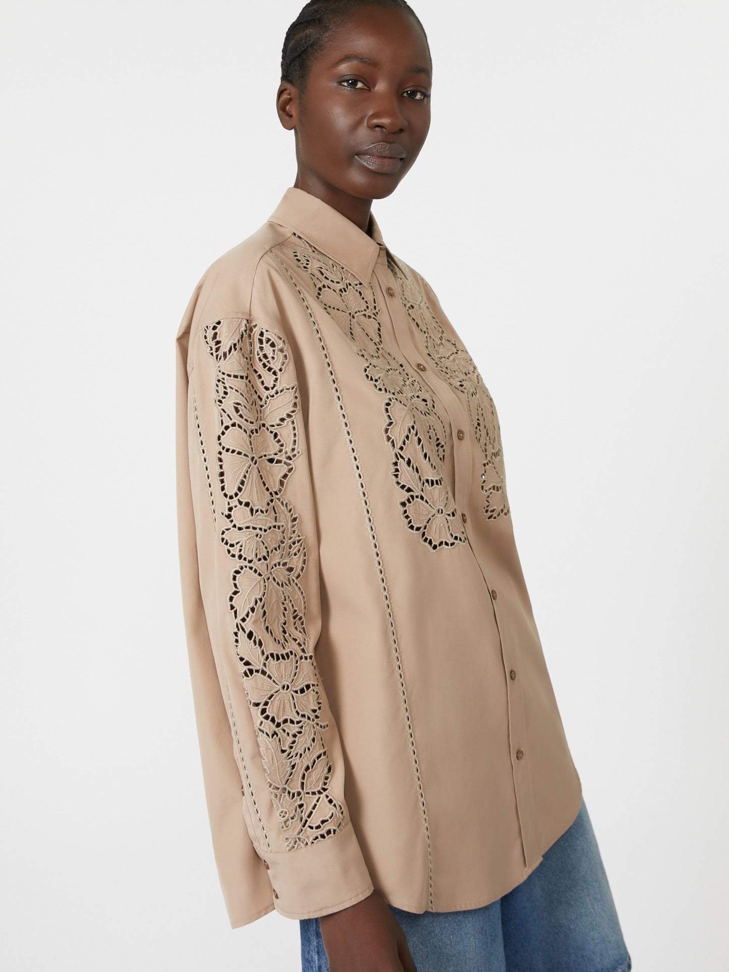Relaxed-fit embroidered poplin shirt