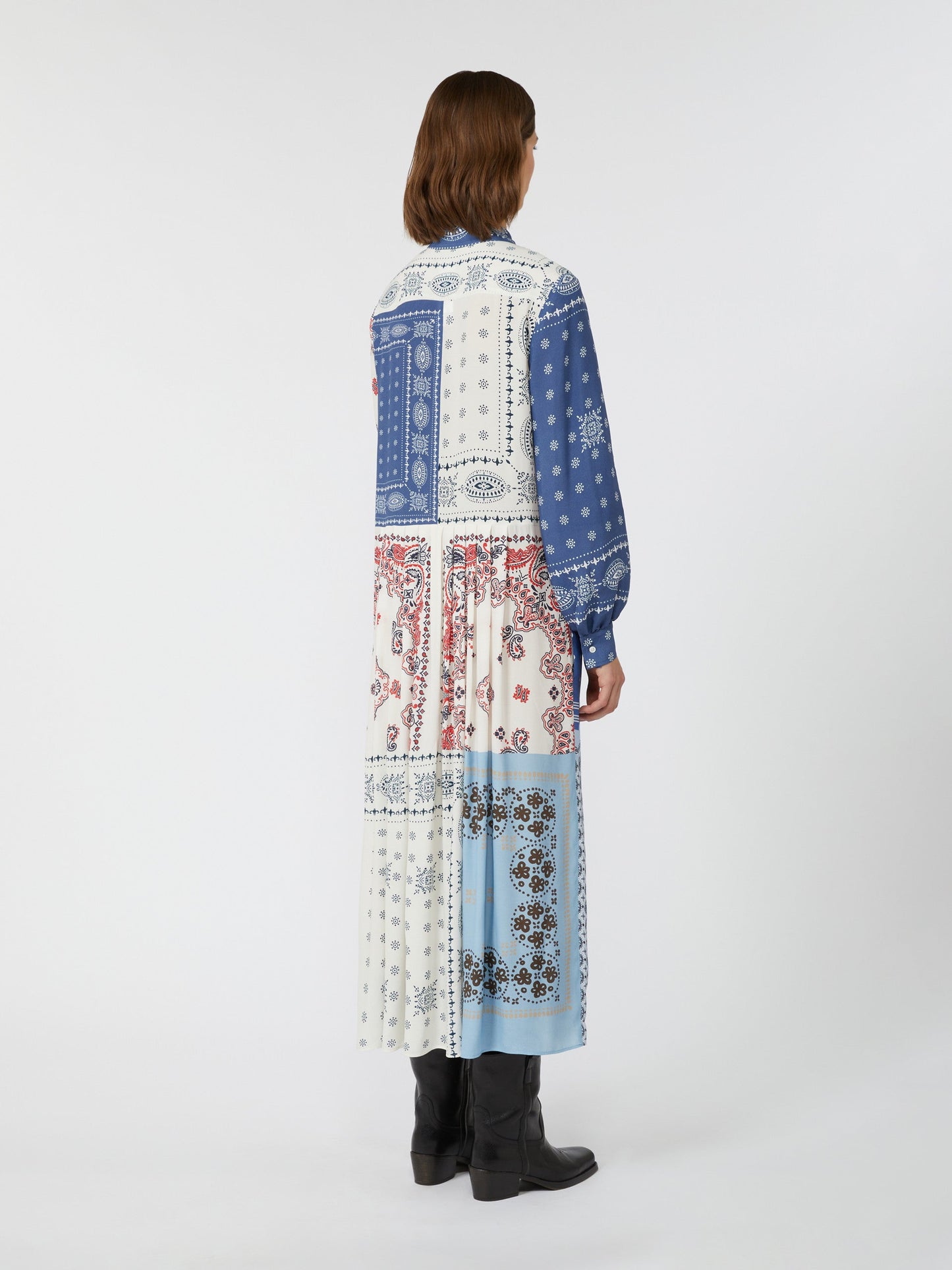 Printed viscose shirt dress