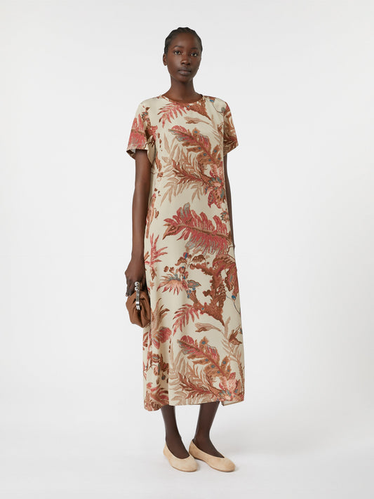 Printed silk T-shirt dress