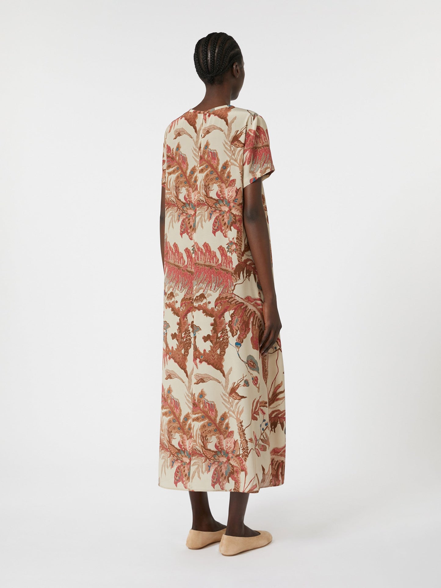 Printed silk T-shirt dress