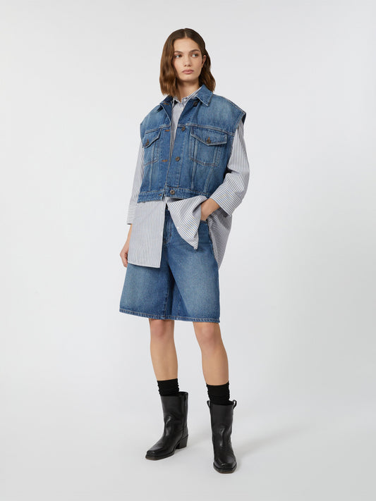 Cotton denim gilet