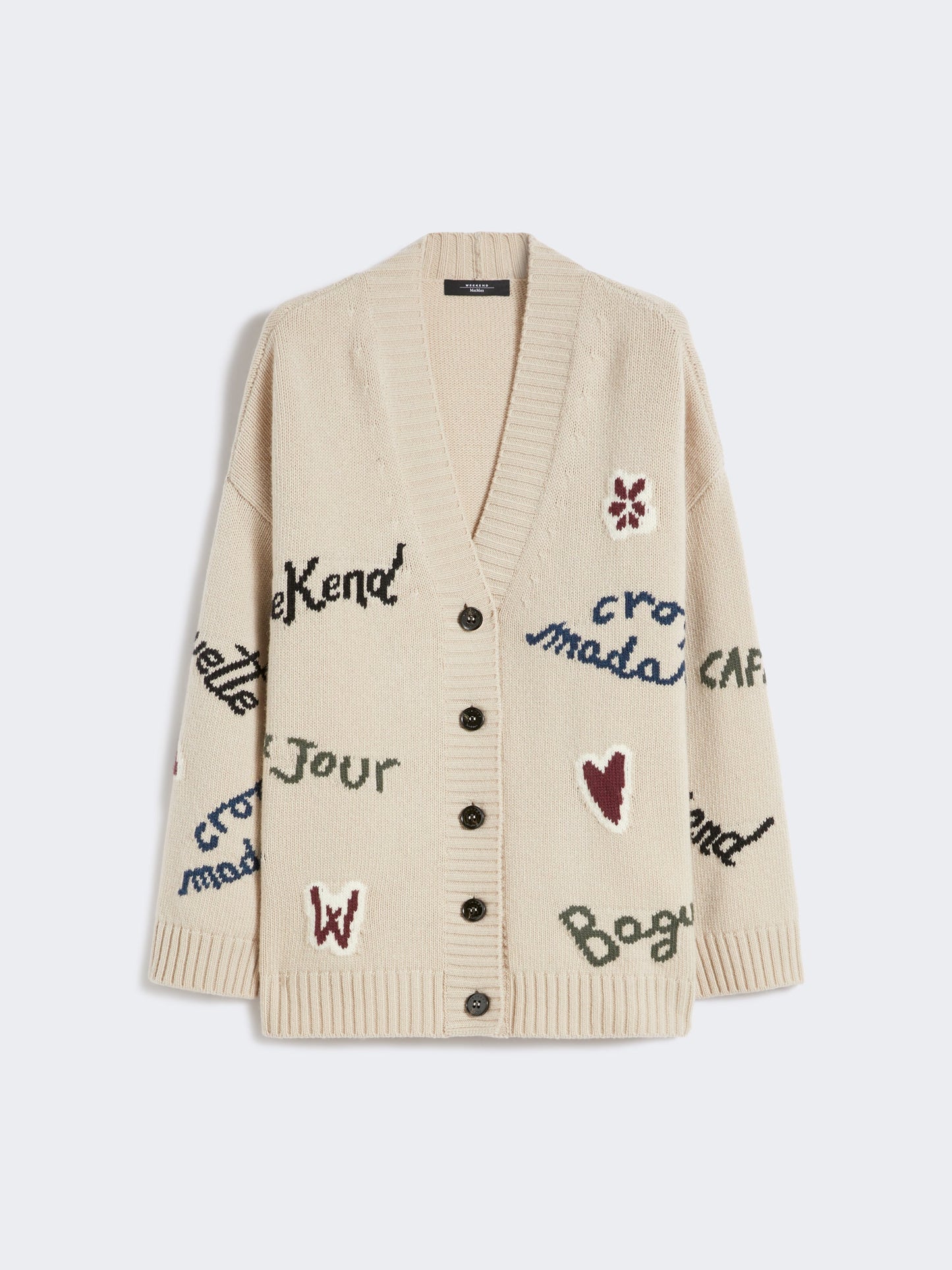 Wool knit oversized cardigan