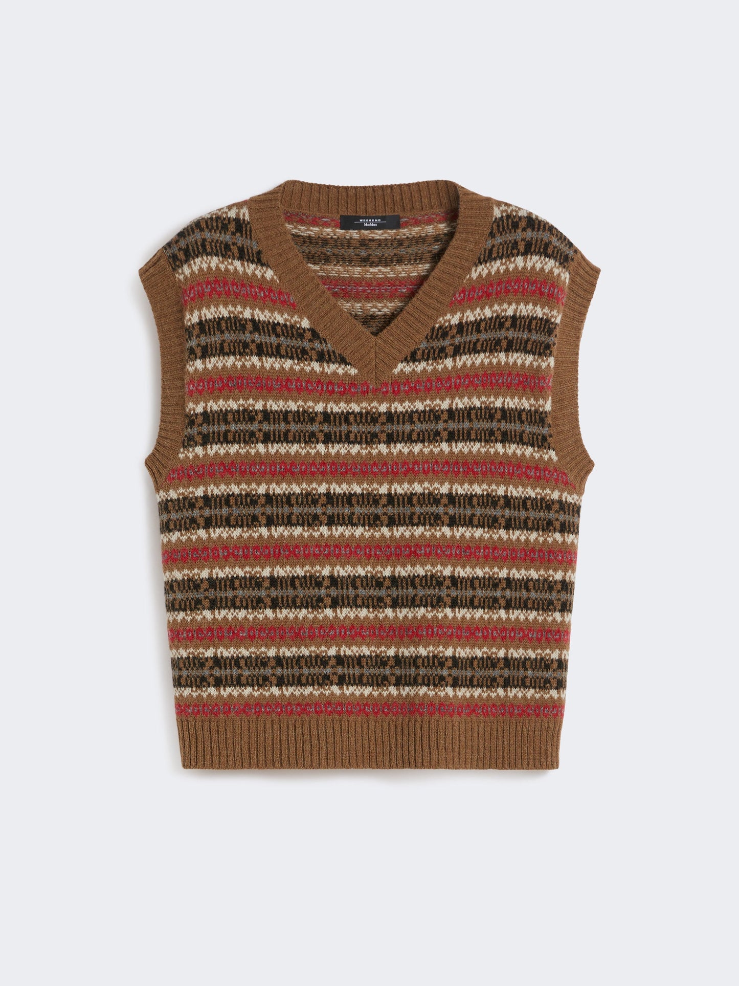 Wool and alpaca jacquard gilet