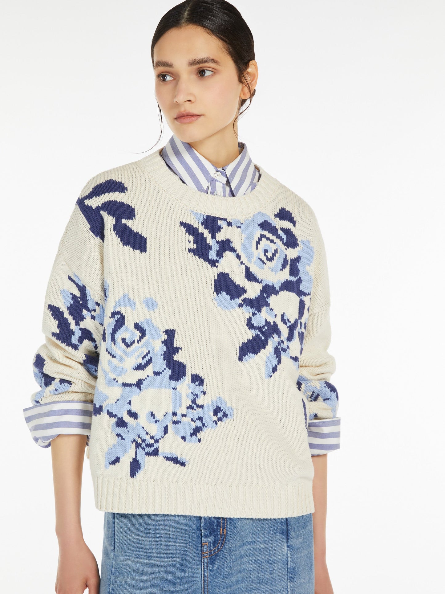 Patterned cotton yarn jumper