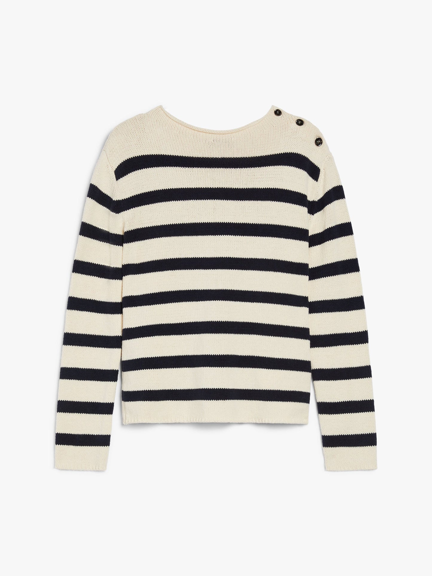 Cotton yarn button-up sweater