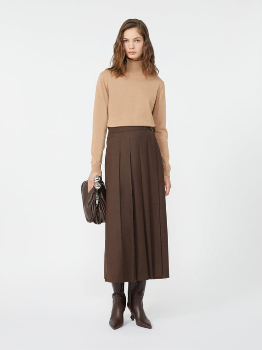 Wool and silk knit turtleneck