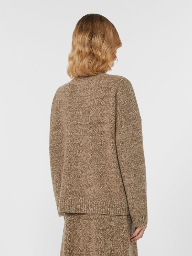 Crew-neck cotton and wool knit jumper