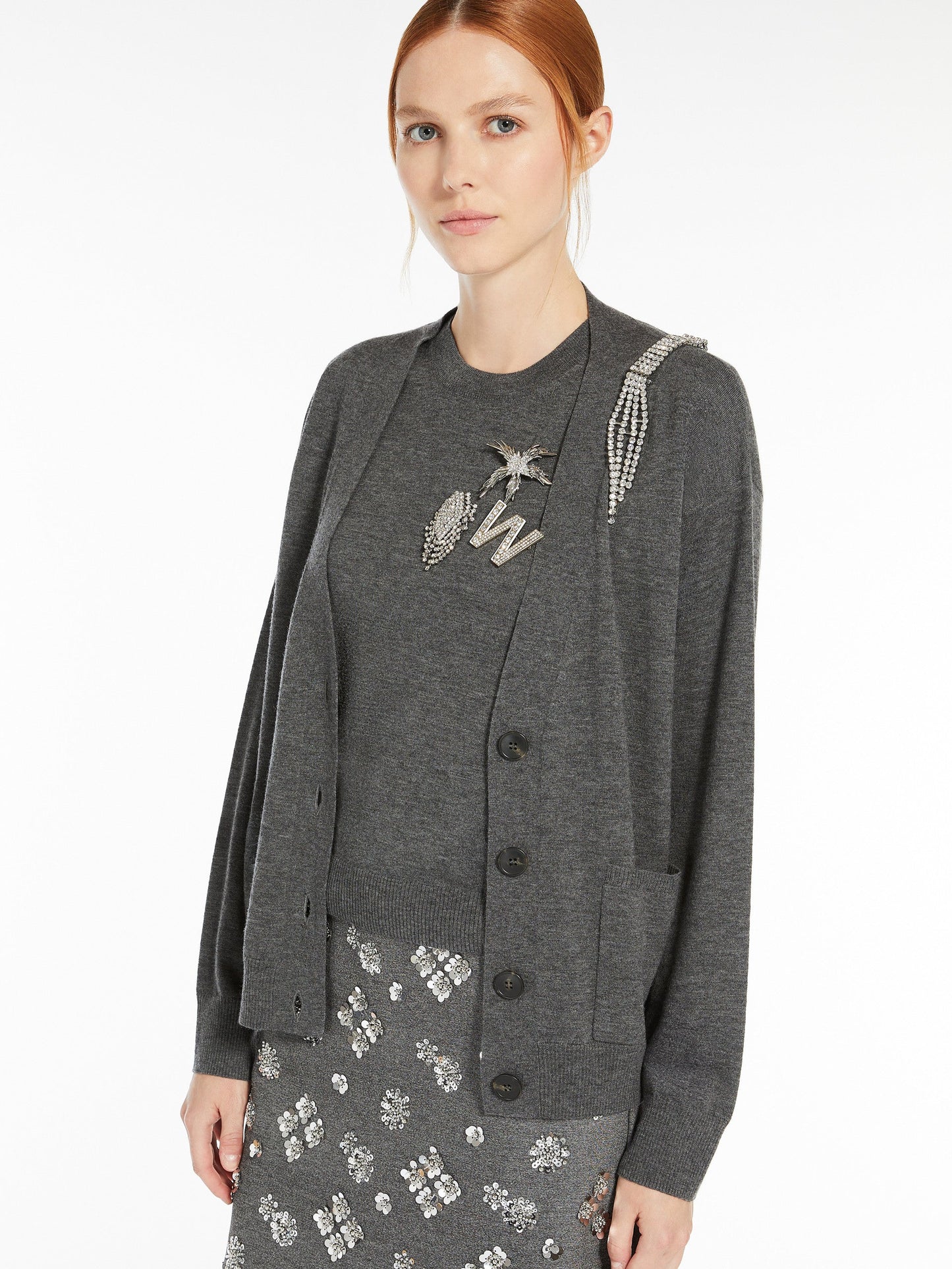 Wool and cashmere twin set