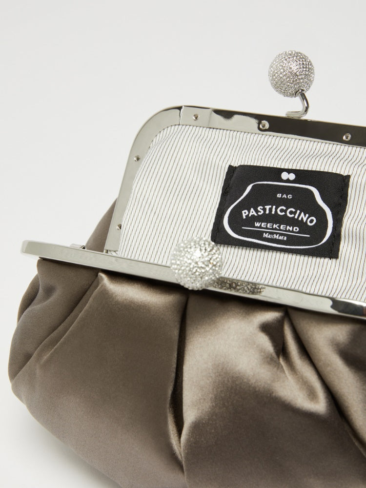 Small satin Pasticcino Bag with rhinestones