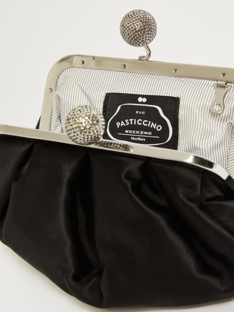 Small satin Pasticcino Bag with rhinestones