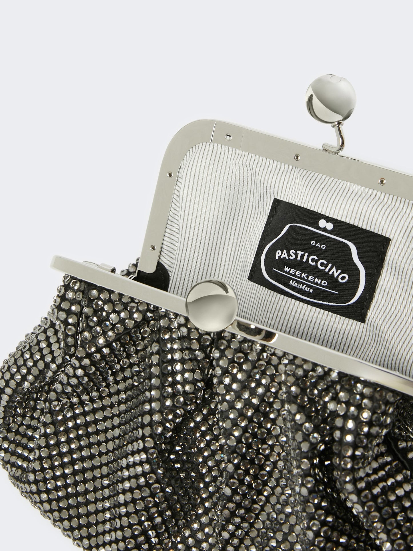 Small Pasticcino Bag in satin with rhinestones