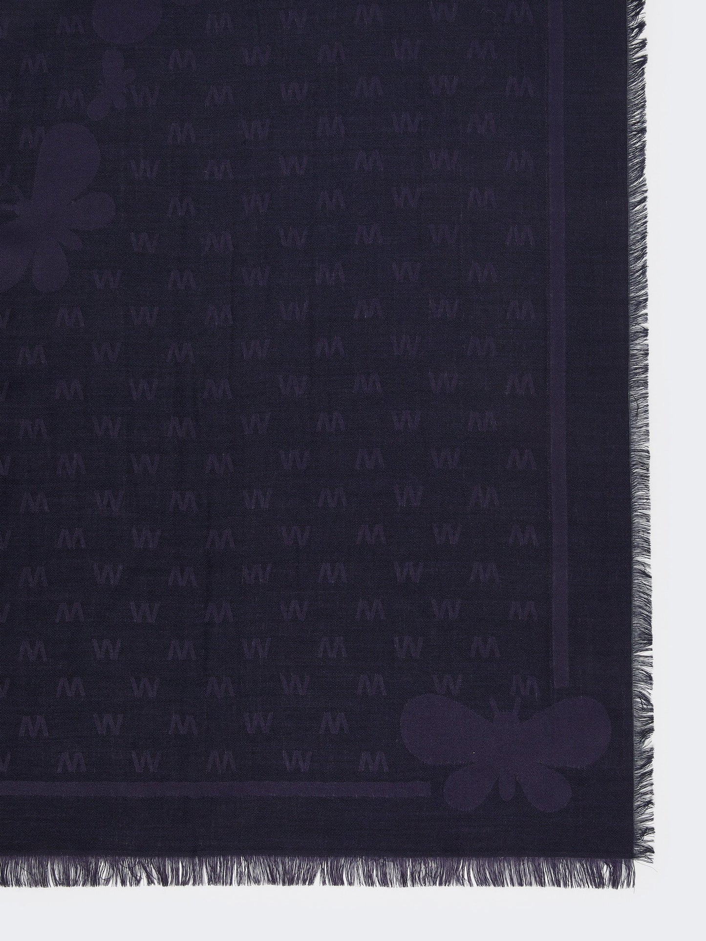 Jacquard-knit viscose and wool shawl