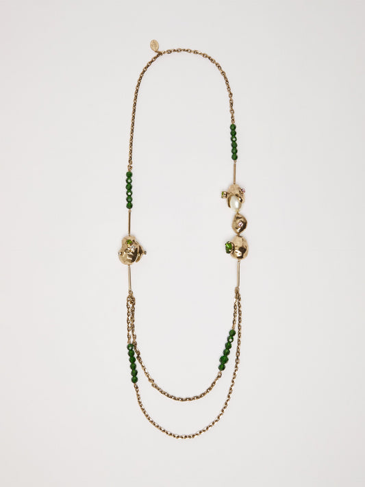Metal double-strand necklace