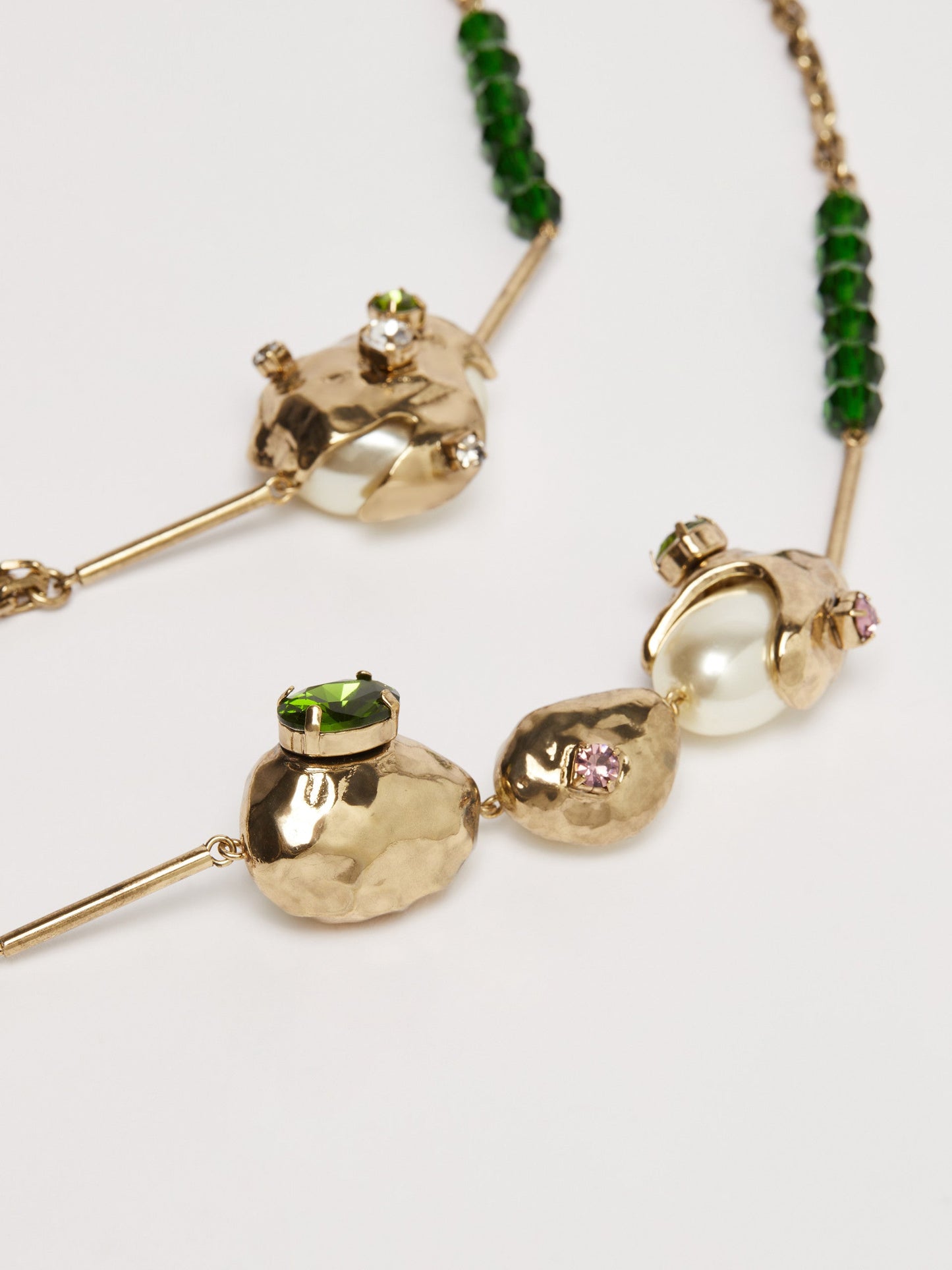 Metal double-strand necklace