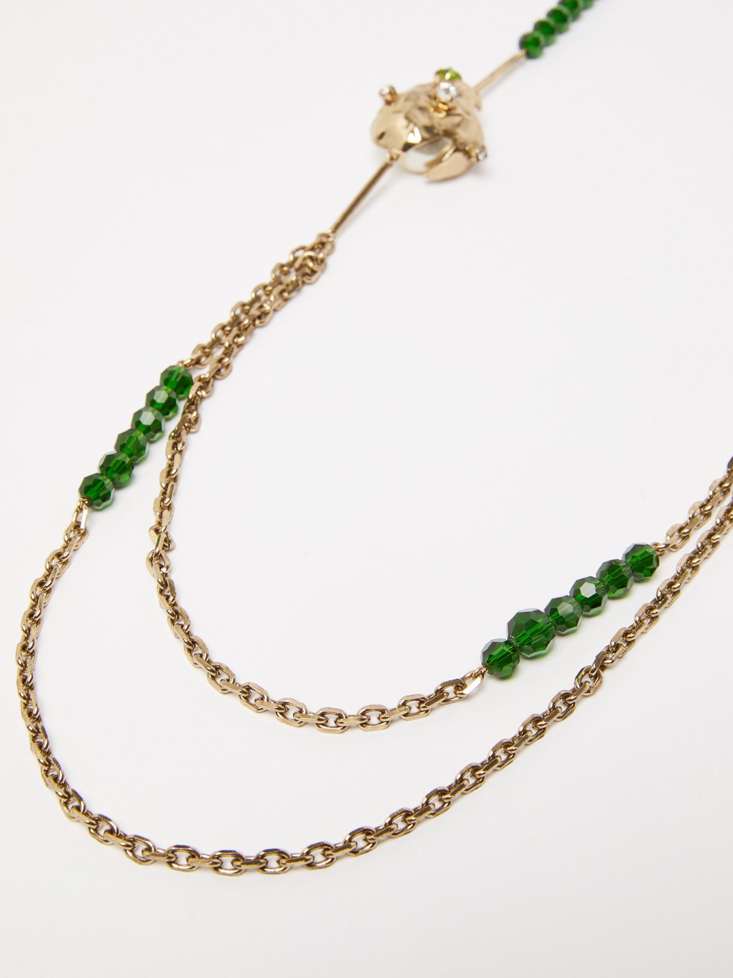 Metal double-strand necklace
