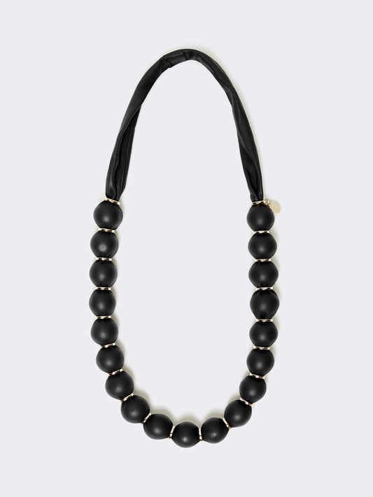 Leather-sphere necklace