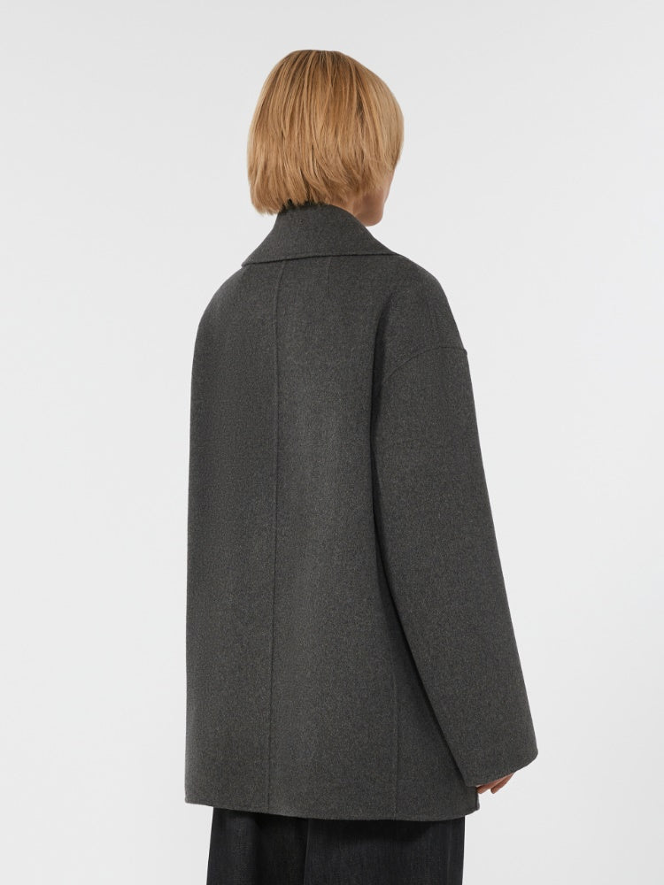Wool drap double-breasted jacket