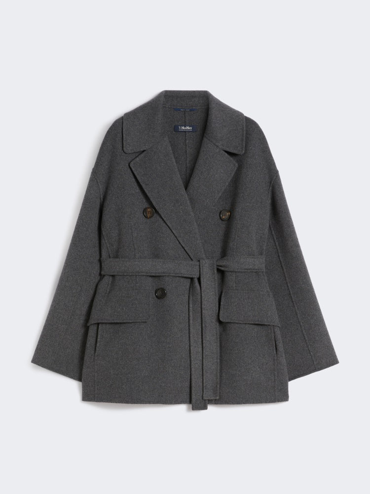 Wool drap double-breasted jacket