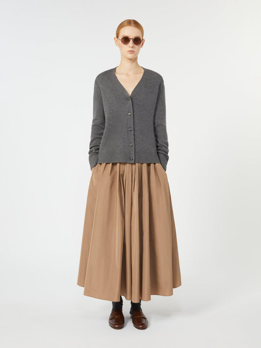 Pleated taffeta skirt