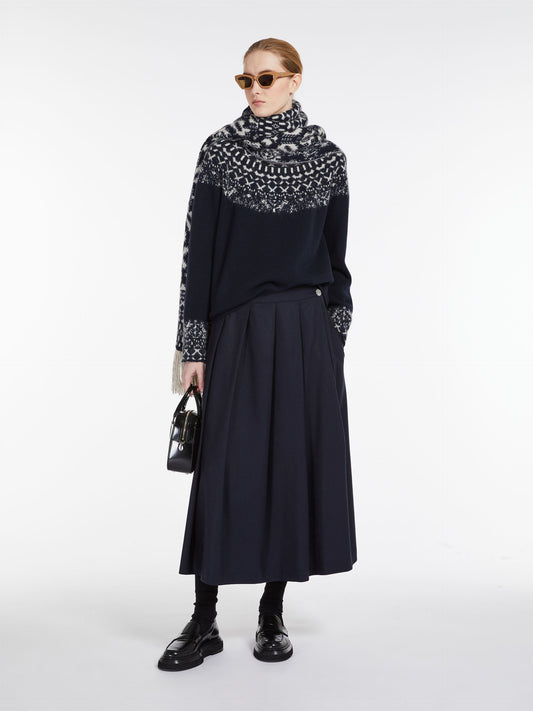 Wool pleated skirt