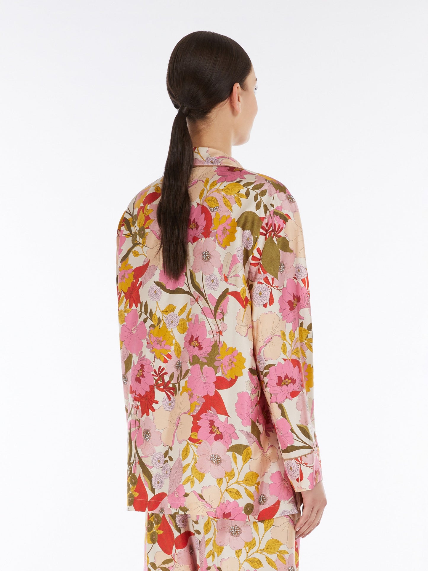 Printed silk pyjama shirt