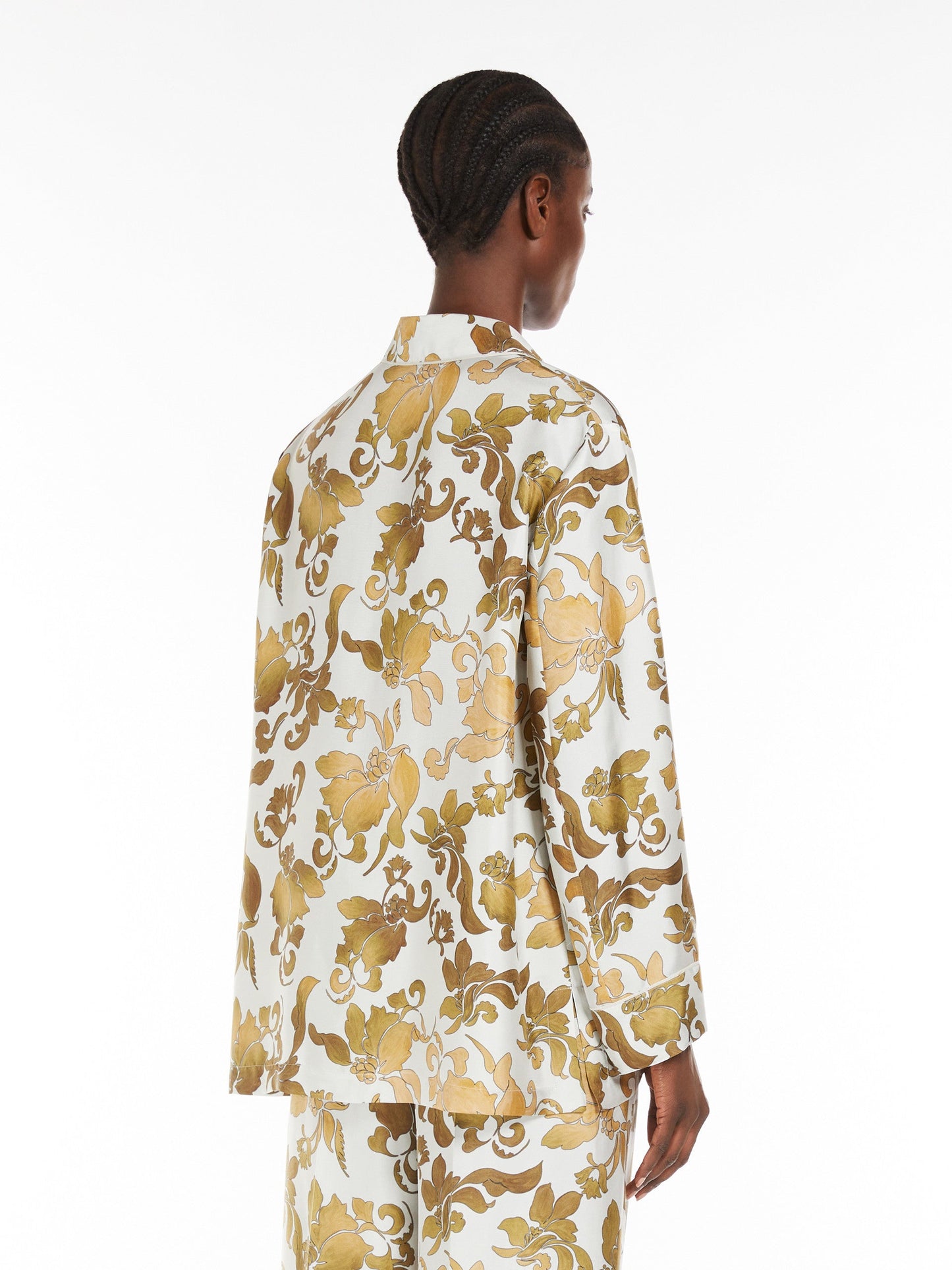 Printed silk pyjama shirt