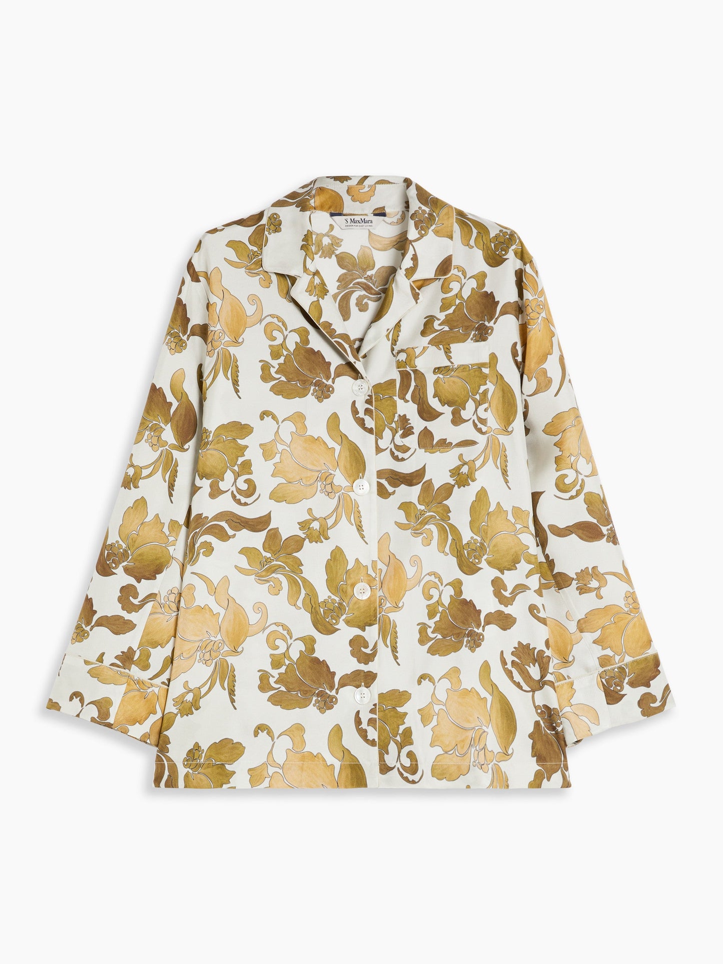 Printed silk pyjama shirt