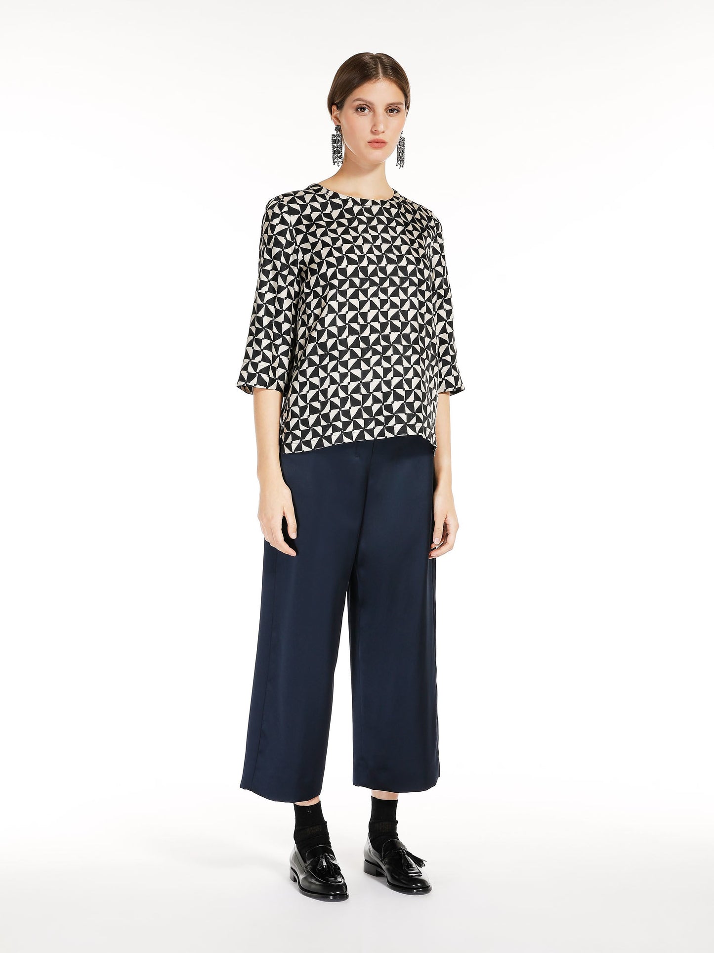 Printed silk blouse