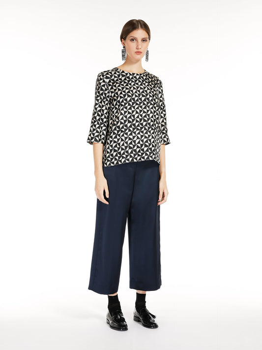 Printed silk blouse