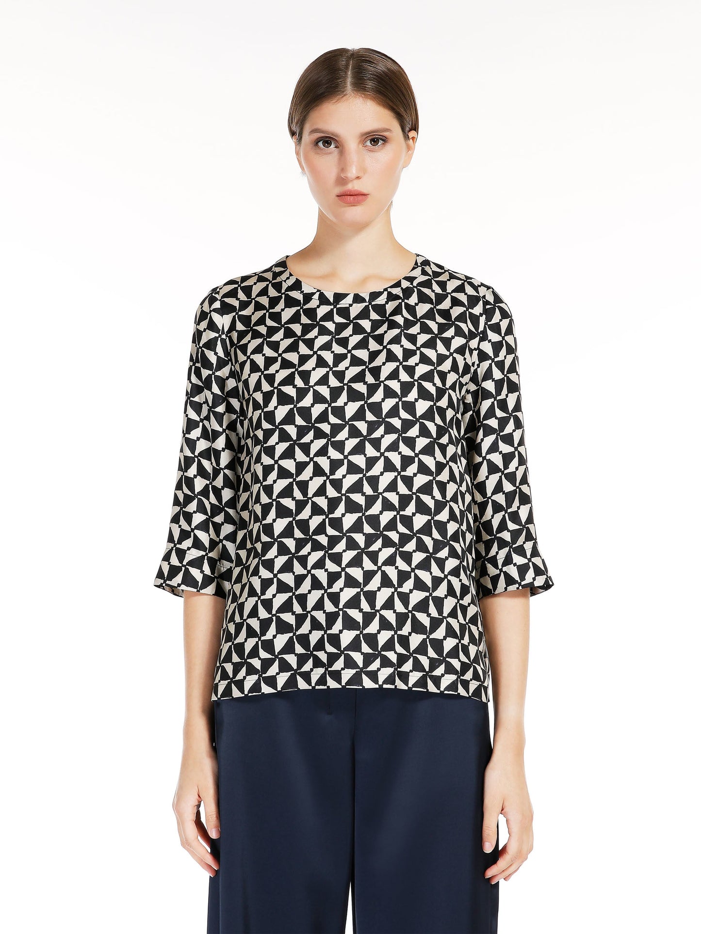 Printed silk blouse