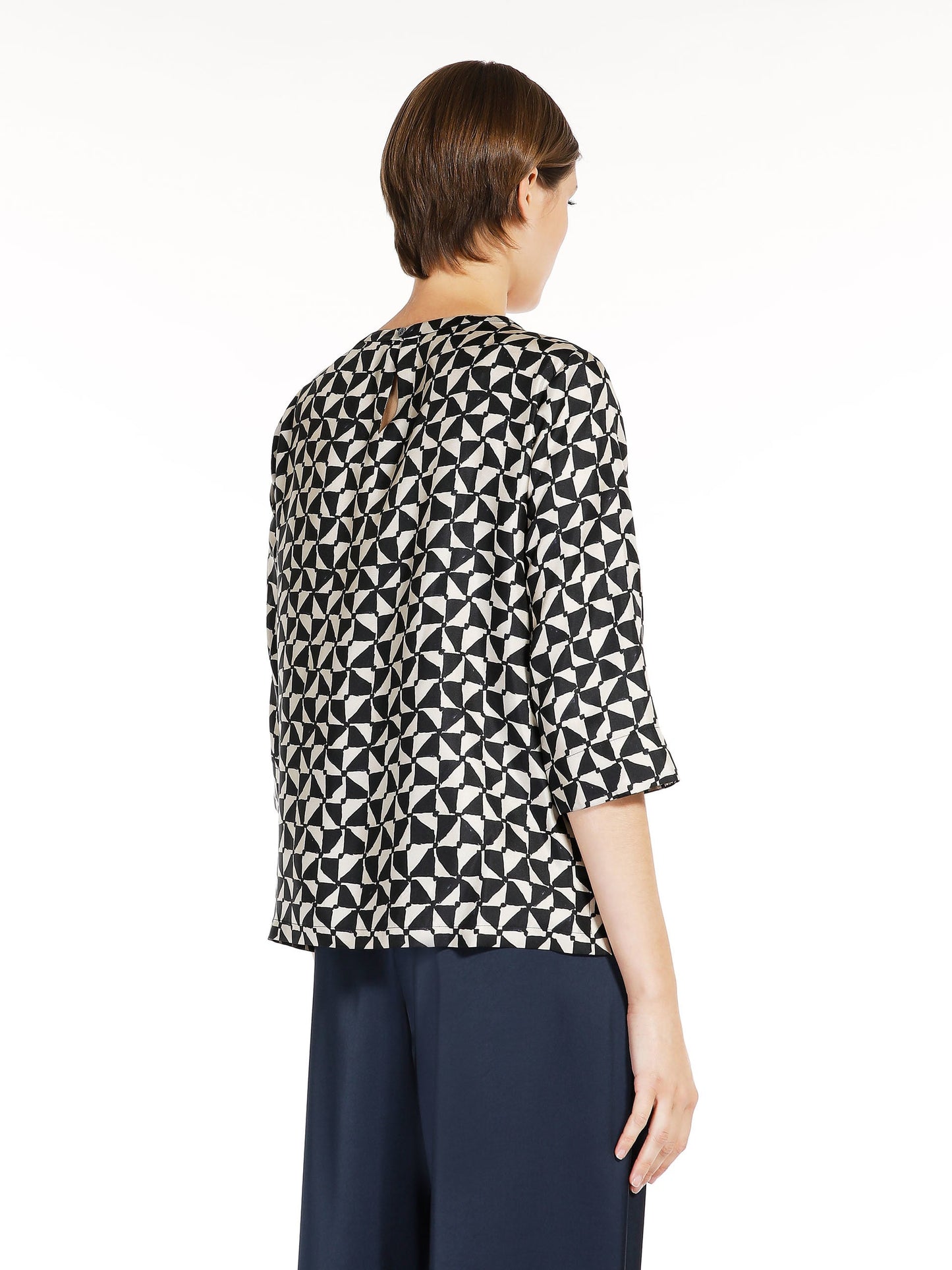 Printed silk blouse