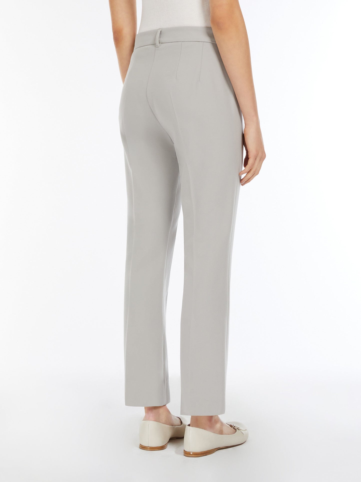 Slim-fit stretch cotton and viscose trousers