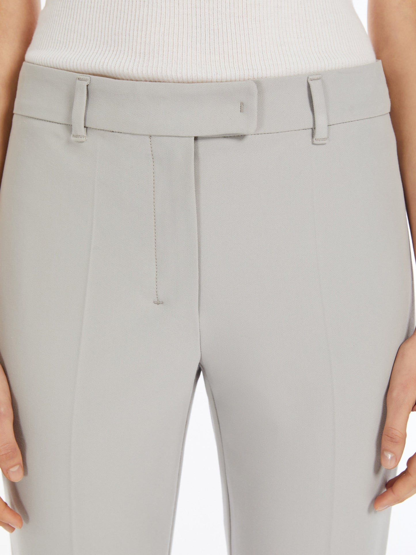 Slim-fit stretch cotton and viscose trousers