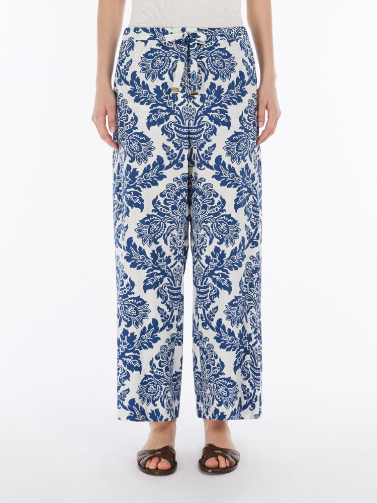 Printed poplin joggers
